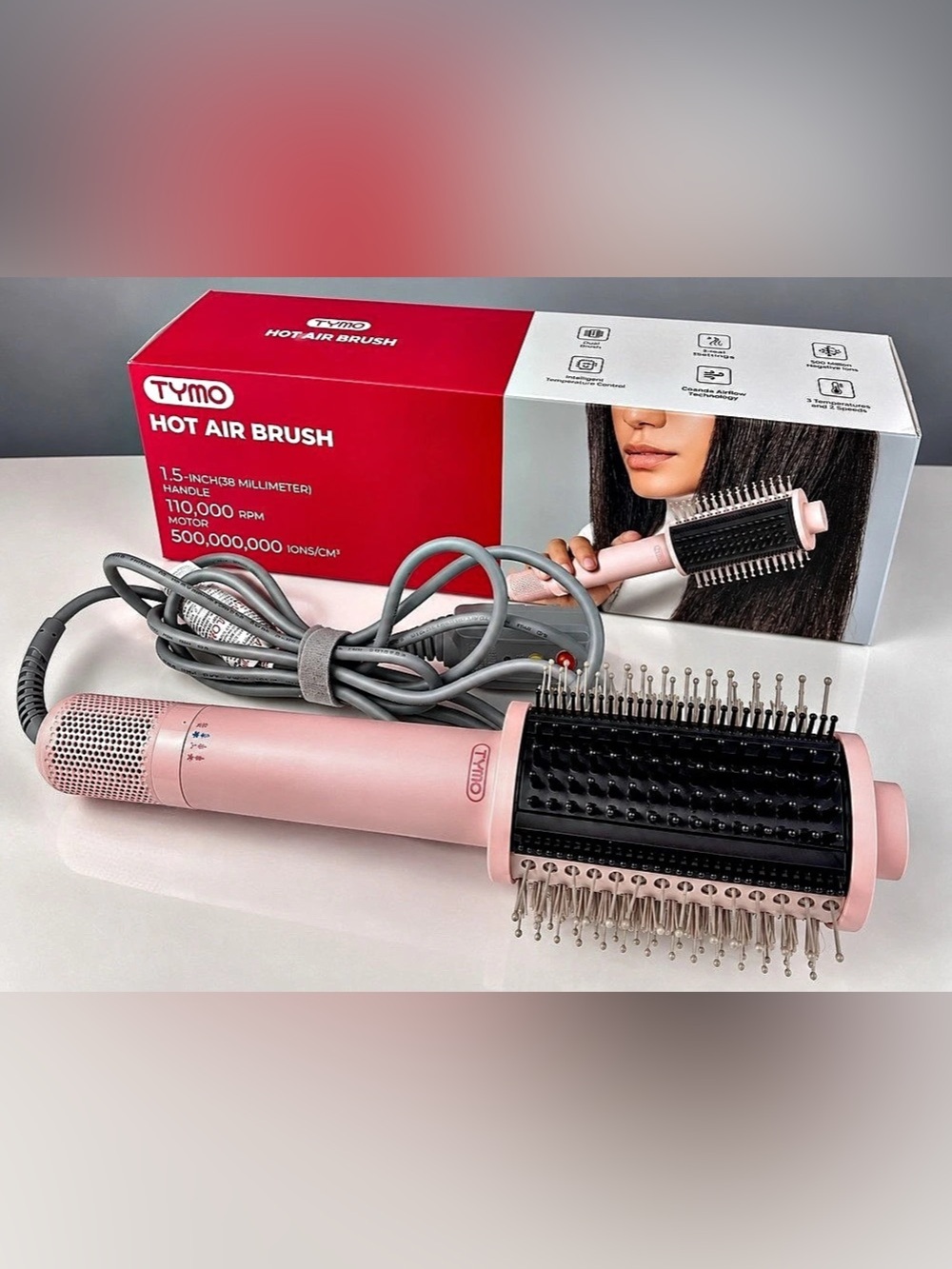TYMO AIRBEAM Hot Air Brush HC303P Pink Tested Working